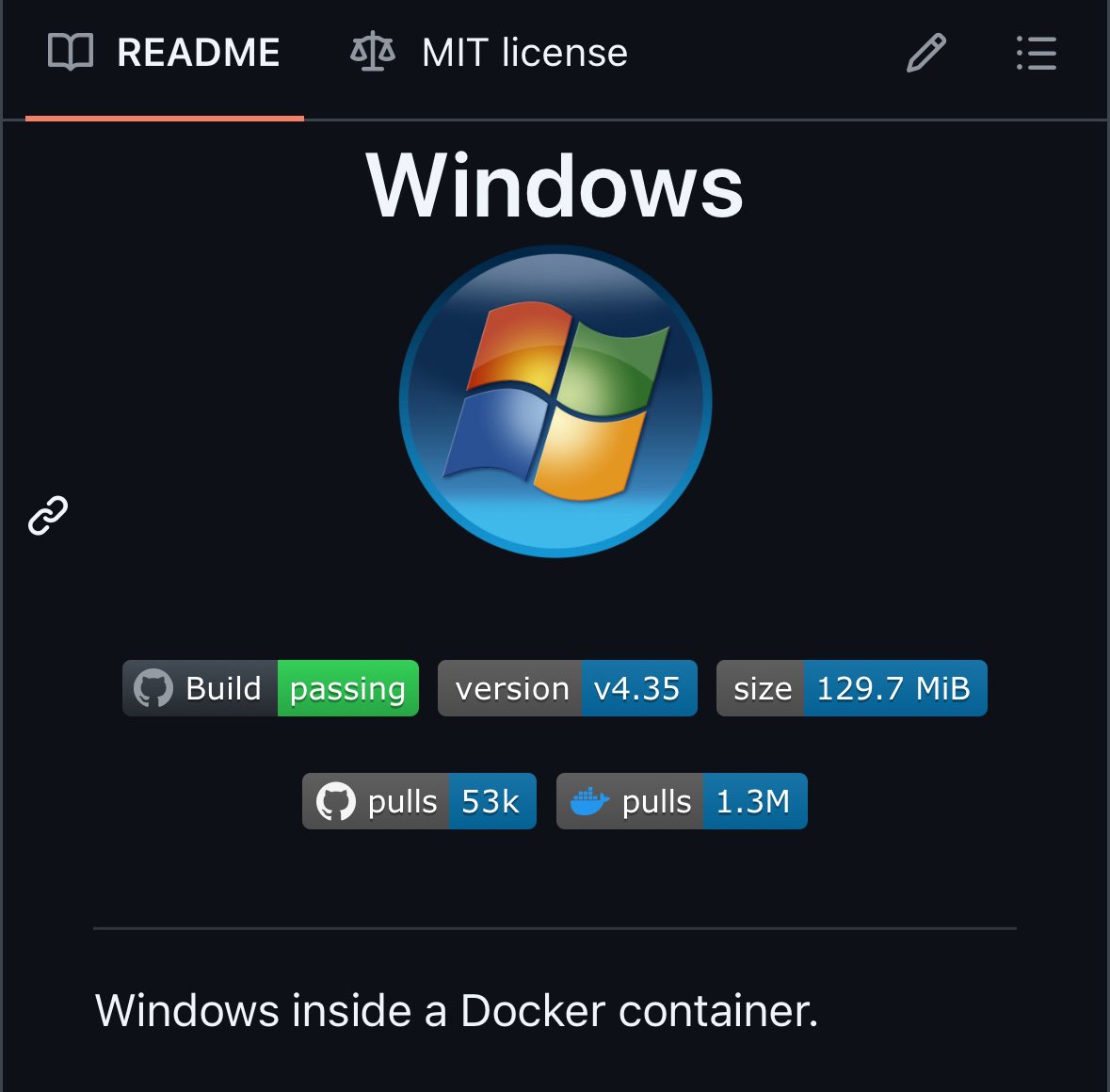 GithubProjects's tweet image. “Windows”, but in a docker container.