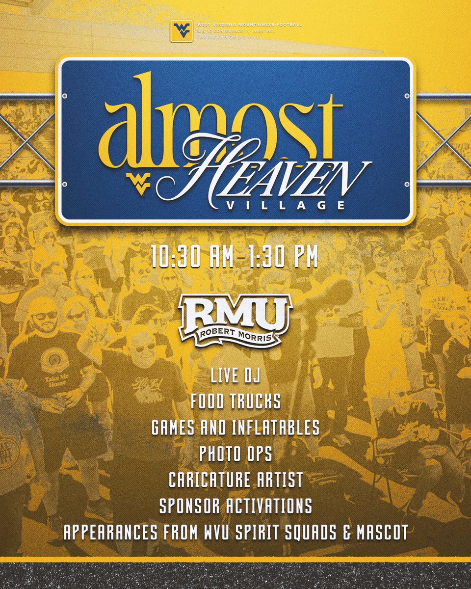 See you tomorrow at Almost Heaven Village! 🎶🍔🎉

📍 Between Light Blue &amp; Teal Lots outside MPS
🕥 Opens at 10:30 AM