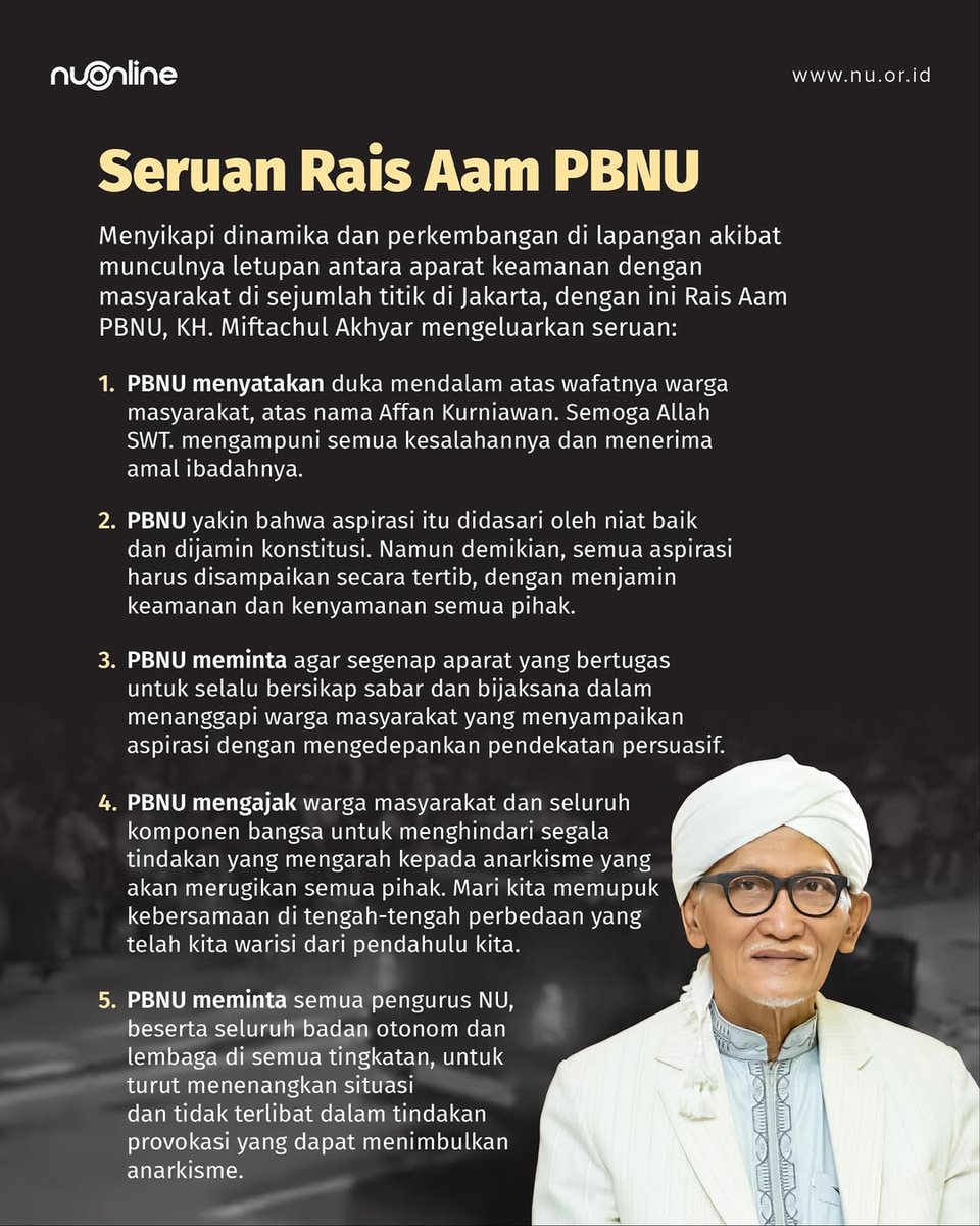 Menyikapi dinamika dan perkembangan di lapangan akibat munculnya letupan antara aparat keamanan dengan masyarakat di sejumlah titik di Jakarta, berikut seruan Rais Aam PBNU, KH Miftachul Akhyar.

#nahdlatululama #nuonline #nuonline_id #seruan #aksi #pbnu #raisaam