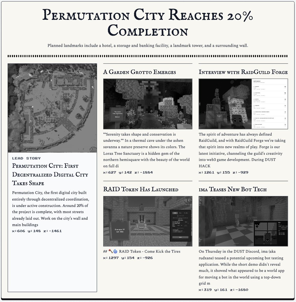 The Daily DUST front page is fantastic