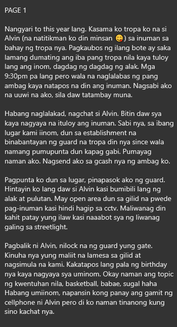 AlterOfan83223's tweet photo. Kung may mas Masarap pa sa Pulutan, yun ay Gawing Pulutan ang Kainuman

Page 1-2
Sender: Naglalakad na College Student

#ConfessionOfanAlter595 https://t.co/sQVW0ZjcBO