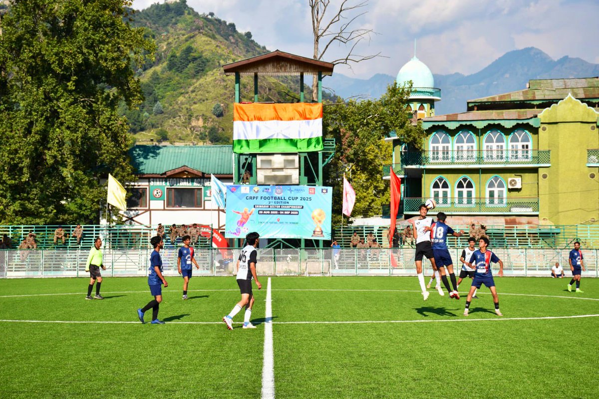 On #NationalSportsDay, Shri Pawan Kumar Sharma, IG Srinagar Sector kicked off the 2nd Edition CRPF Football Cup 2025 at Synthetic Football Turf, TRC Srinagar today. The tournament aims to provide a platform for U-23 players to showcase their skills &amp; bring laurels to the country.