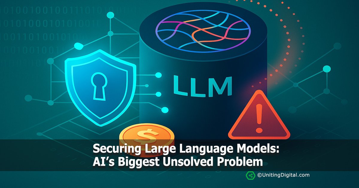 Why Securing Large Language Models Is AI’s Biggest Unsolved Problem?
#ArtificialIntelligence #AI #MachineLearning #Security #LLM #UnitingDigita

unitingdigital.com/articles/secur…