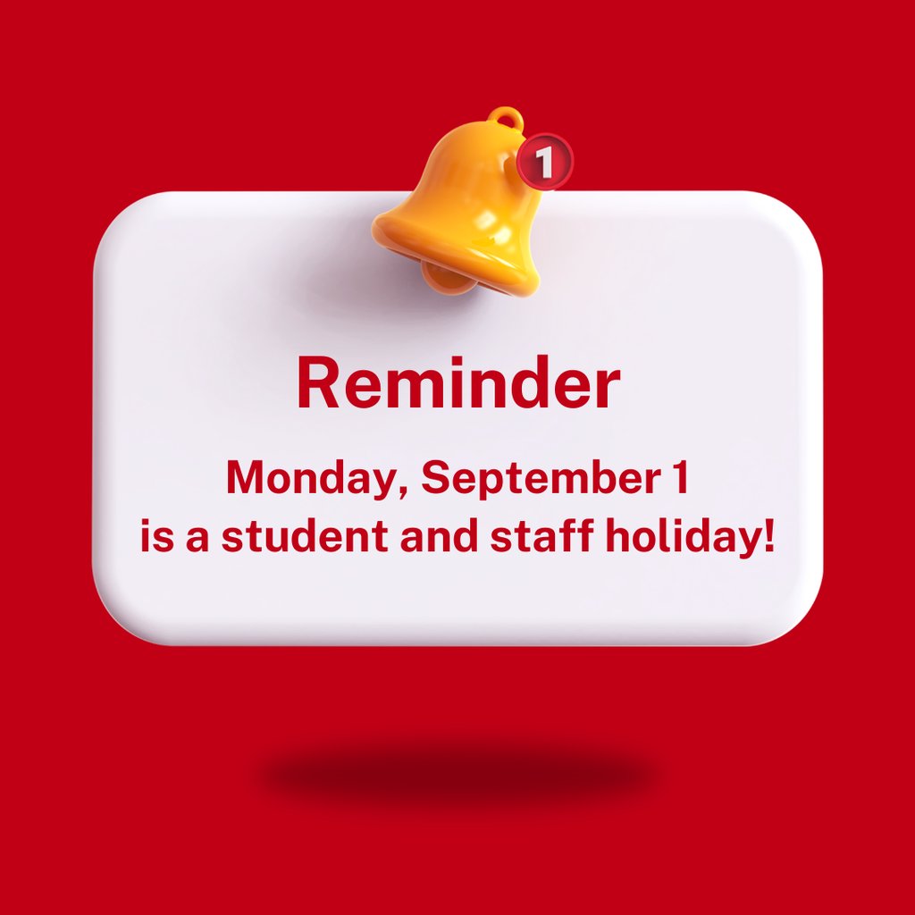 Monday, September 1 is a student and staff holiday! All LCISD campuses and offices will be closed. Enjoy the extended weekend, Pirates and Patriots!
