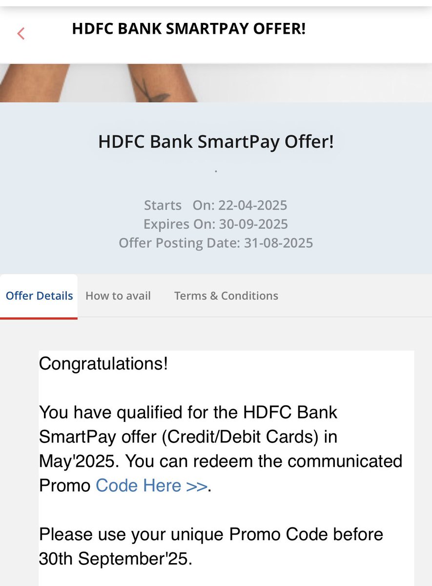 Bhushan_Tal_27's tweet photo. Just scored a ₹200 voucher with HDFC Bank SmartPay for simply adding bills 🔥
Super easy, super rewarding! If you’ve set up bills through SmartPay, check your inbox and grab your code before 30th Sep 2025. Don’t let free money expire 🤑
#HDFCBank #SmartPay #Rewards