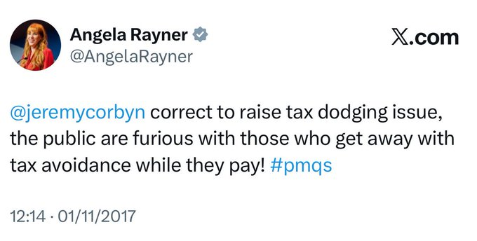 Duncan Irvine (@duncanirvine10) on Twitter photo SSsssooooo.....
<a href="/AngelaRayner/">Angela Rayner</a> ... have anything new to say?
or is this 'different' cos its YOU that is tax dodging?
Didn't you vow to lead by example???
(LOL as if anyone of us would trust your words at this point!) SSsssooooo.....
<a href="/AngelaRayner/">Angela Rayner</a> ... have anything new to say?
or is this 'different' cos its YOU that is tax dodging?
Didn't you vow to lead by example???
(LOL as if anyone of us would trust your words at this point!)