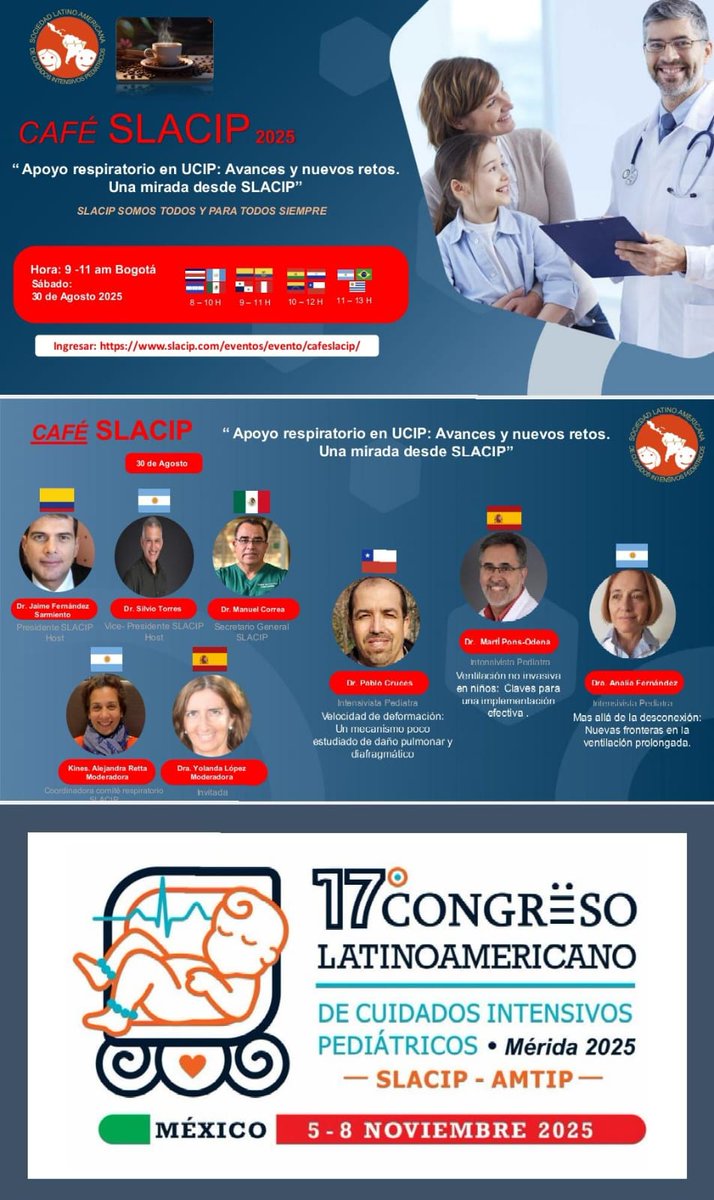 Los invitamos al 17º Congreso Latinoamericano de Cuidados Intensivos Pediátricos
1º Congreso de Conceptos en Medicina Crítica para Pediatría a realizarse en Bogotá 🇨🇴
Nos enorgullece contarles que nuestra colega integrante del Capítulo .<a href="/AlejandraRetta/">AleAle</a> será participante