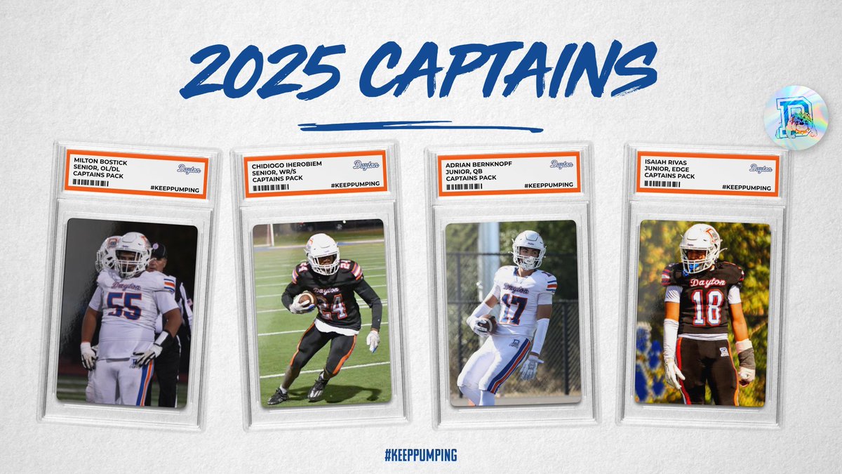 Votes are in! 2025 Dayton Football Captains! 

#KeepPumping
