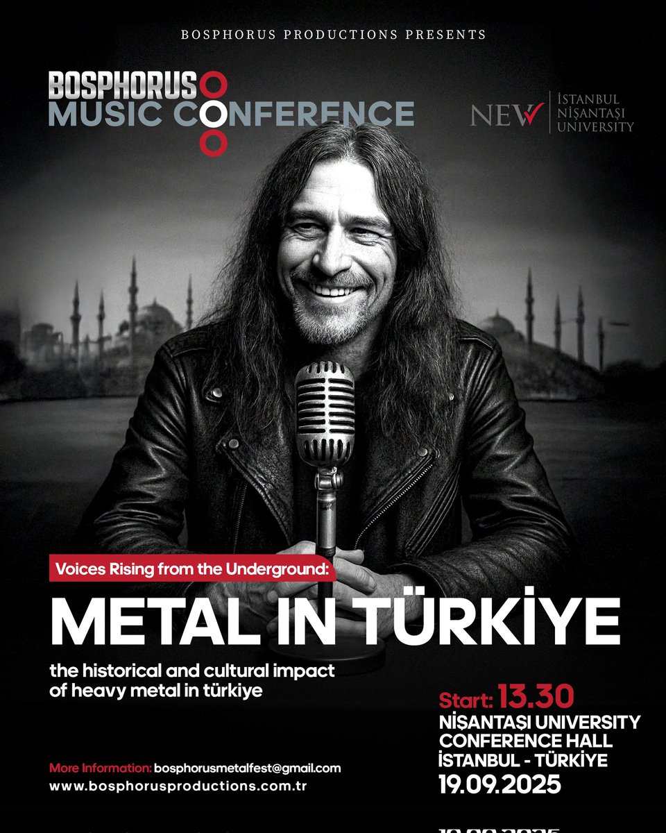 The BOSPHORUS MUSIC CONFERENCE is starting! 🤘🔥
This year's first time to be held on September 19, 2025, will feature numerous prominent Turkish and international musicians, journalists, authors, and producers discussing metal in Türkiye. 
#bosphorusmusicconference