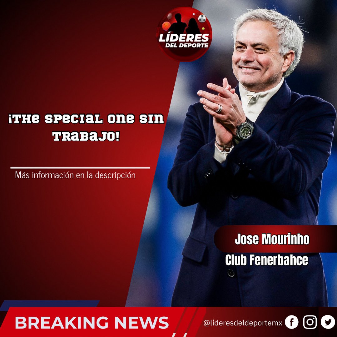 Lideresdeldep's tweet photo. CESADO POR NO CALIFICAR 🟡🇹🇷

José Mourinho fue despedido de Fenerbahce luego de no lograr el boleto a la Champions League. 
🗣️“Hemos despedido a José Mourinho, quien ha sido el entrenador de nuestro equipo desde la temporada 2024-2025.

#BreakingNews #Mourinho https://t.co/ZnCAnZtLQL