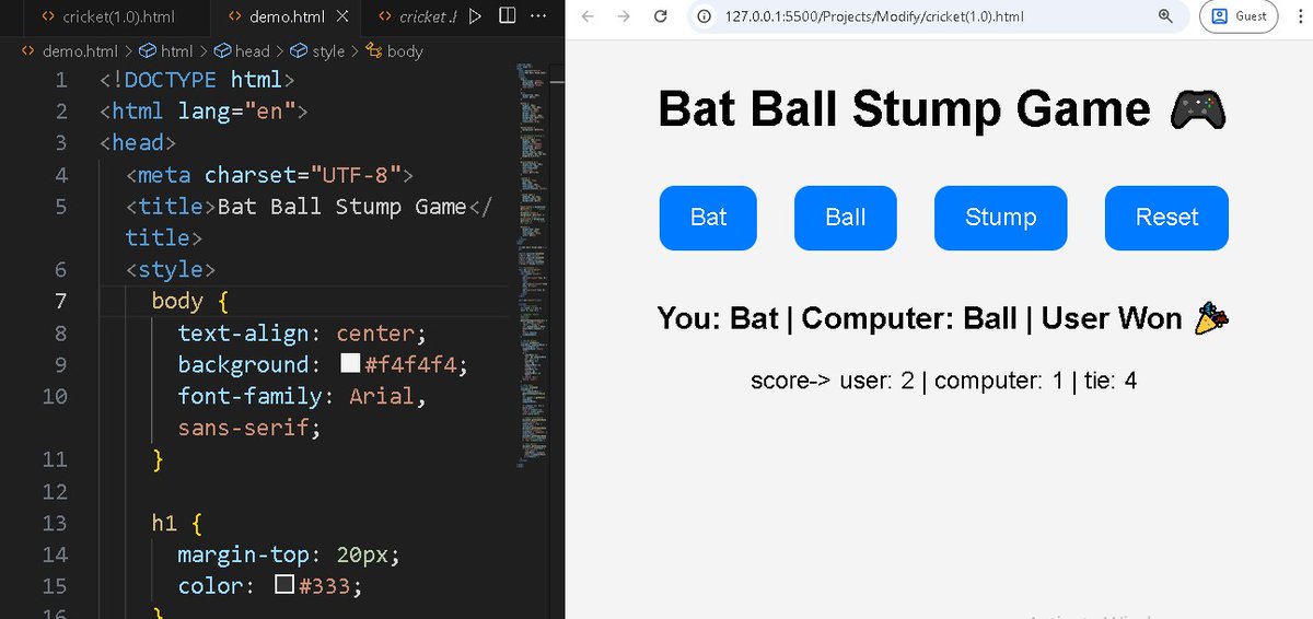 Girishcode49342's tweet image. Motivation: Discipline > Motivation ๐ช
Day 1 โ
Added CSS styling to my game ๐ฎโจ and moving forward step by step.
Iโm accountable to all my fellow buddies here on X ๐
Letโs keep this streak alive!
#21DaysOfCode #CodingChallenge #BuildInPublic