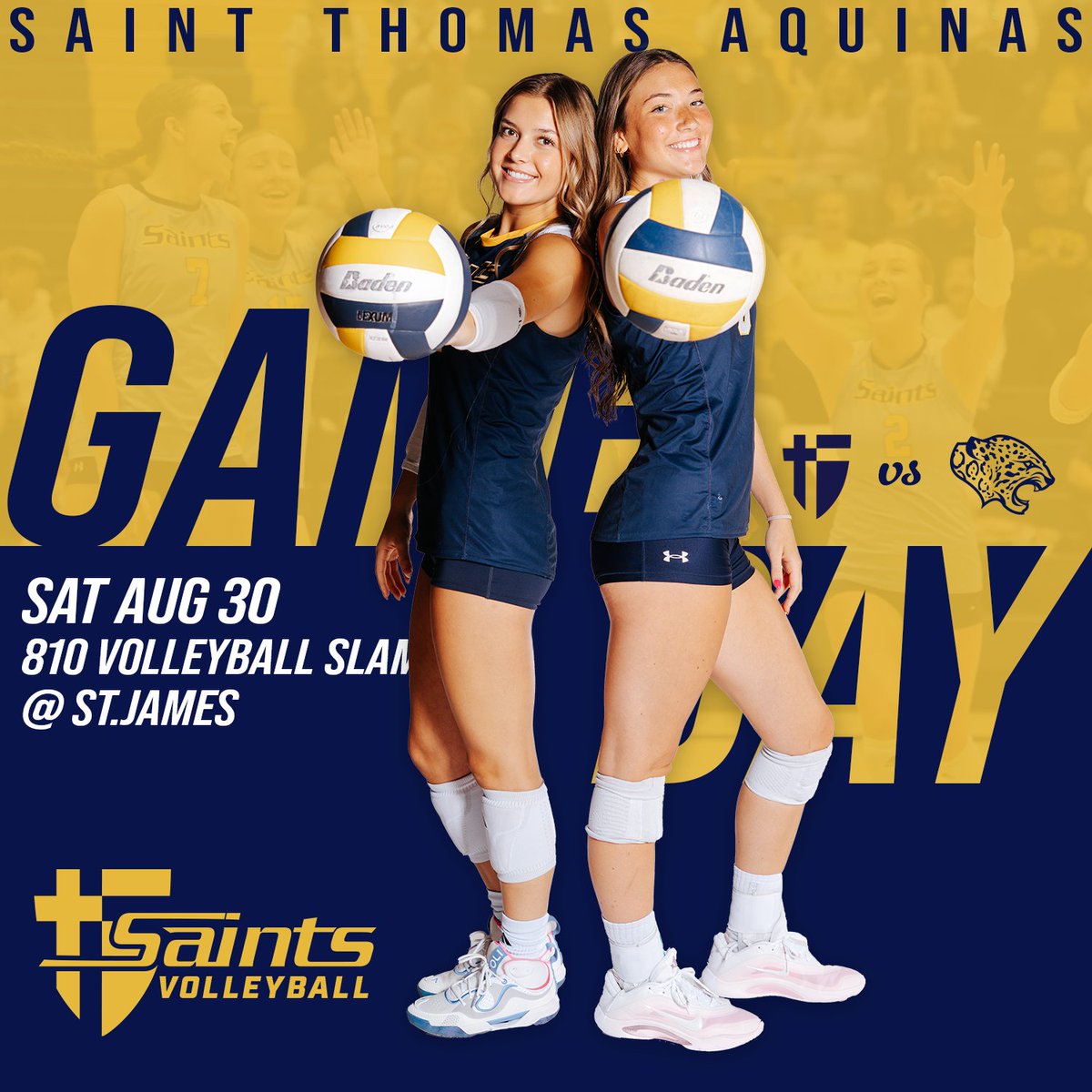 🏐Gameday
🆚Mill Valley
⭐810 Volleyball Slam
📅Sat 8.30 @ 5PM
📍St. James
#stasaints #GoAquinasSaints