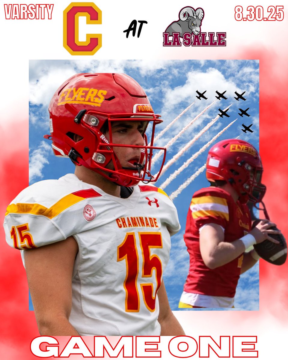 GAME ONE! Varsity Football heads to Rhode Island tomorrow to take on La Salle Academy. Kickoff is at 1 p.m. Follow our story to watch live and cheer on the Flyers as they look to open the season with a victory!