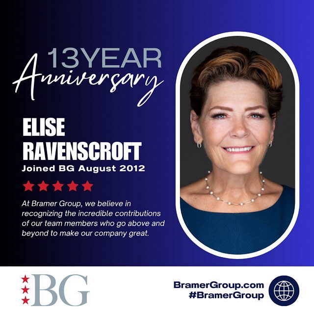 BramerGroup's tweet image. Congratulations, Elise Ravenscroft, Director, Events &amp;amp; Marketing, your anniversary.