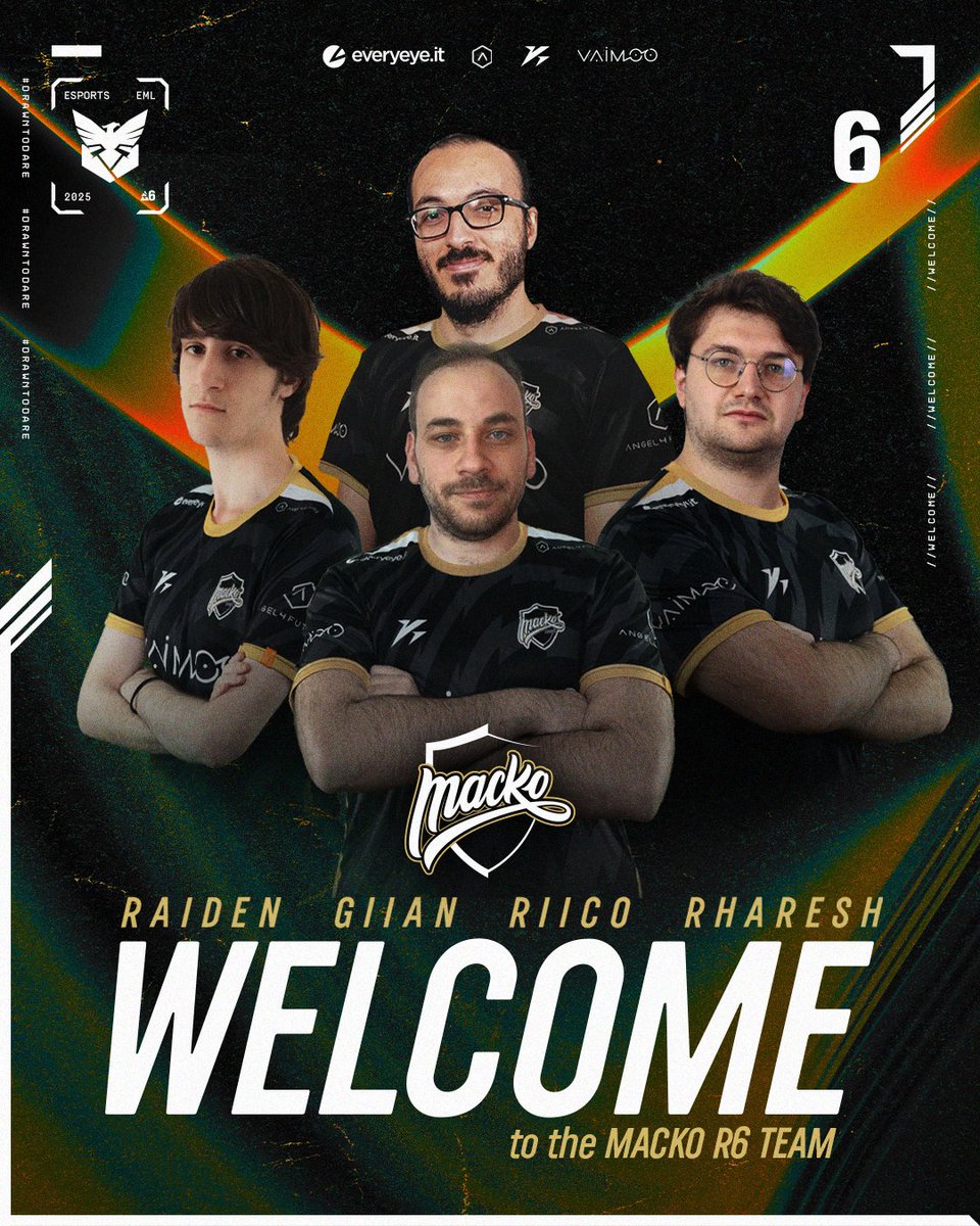 mackoesports's tweet image. Squad’s back at full strength! 👊💢
We’re thrilled to introduce our new R6S team members:

👤 @RaiDeNR6S – Player
🧢 @RiicoR6 – Coach
🧢 @Rhareshlol – Performance Coach
📊 @_Giian9 – Analyst

Stage 2 of the EML is coming and we’re ready to step up, aim higher, and chase…