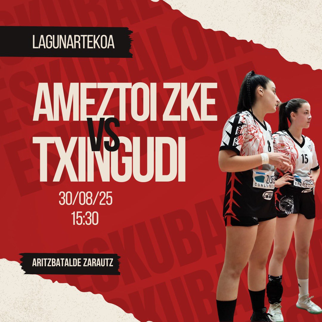 🔴⚫️ LAGUNARTEKOAK

Empezamos los partidos amistosos de Pretemporada.💪💪

🗓️Abuztuak 30

🖤SENIOR MUTILAK
🕛12,00
📍Donibane

❤️SENIOR NESKAK
🕒15,30
📍Zarautz

👏👏👏