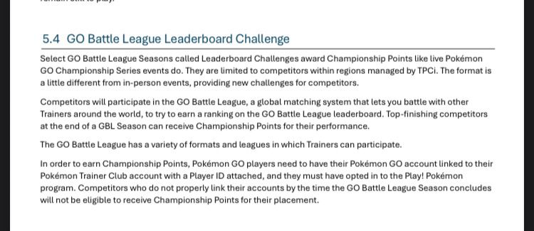 Tremenda noticia con la que amanecimos hoy.

A partir de la siguiente temporada, quedar en el leaderboard de #GoBattleLeague al final de temporada, te recompensará con puntos para el circuito competitivo de #PlayPokemon.

¿Qué les parece? 

#PokemonGO 
Enlace en comentarios