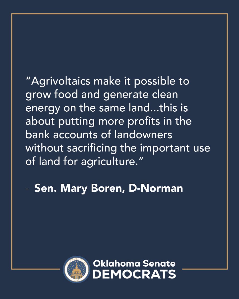 Sen. Boren invites Oklahomans to public study on farming and solar energy working together. Find out more: bit.ly/46e1tek
