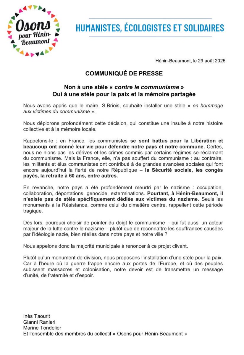 🚨 COMMUNIQUÉ DE PRESSE

#heninbeaumont