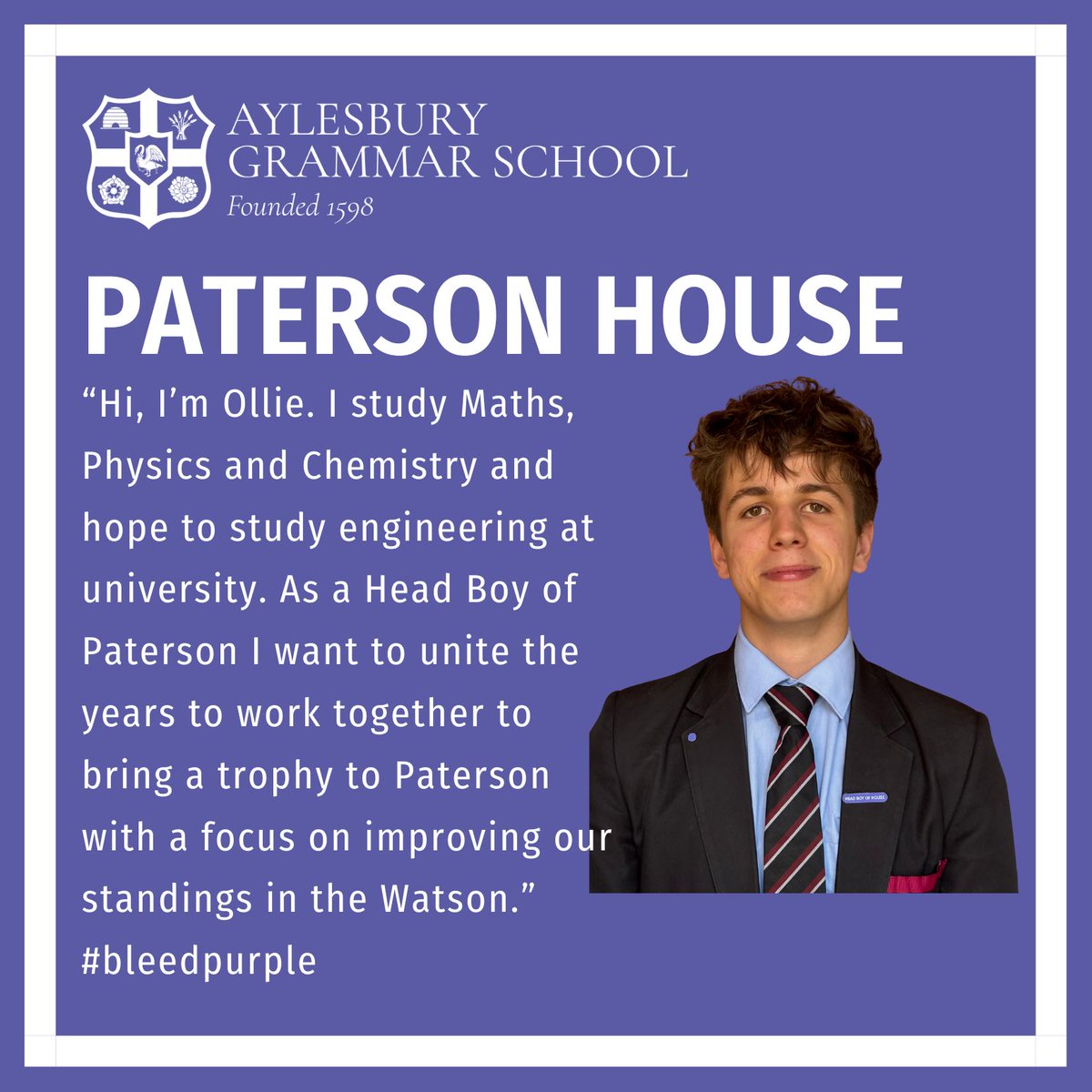 🎉 Introducing Our Head Boys of Paterson House 2025/26 🎉

We’re delighted to announce Ollie, Tom and Joe as the new Head Boys of Paterson House. Congratulations!