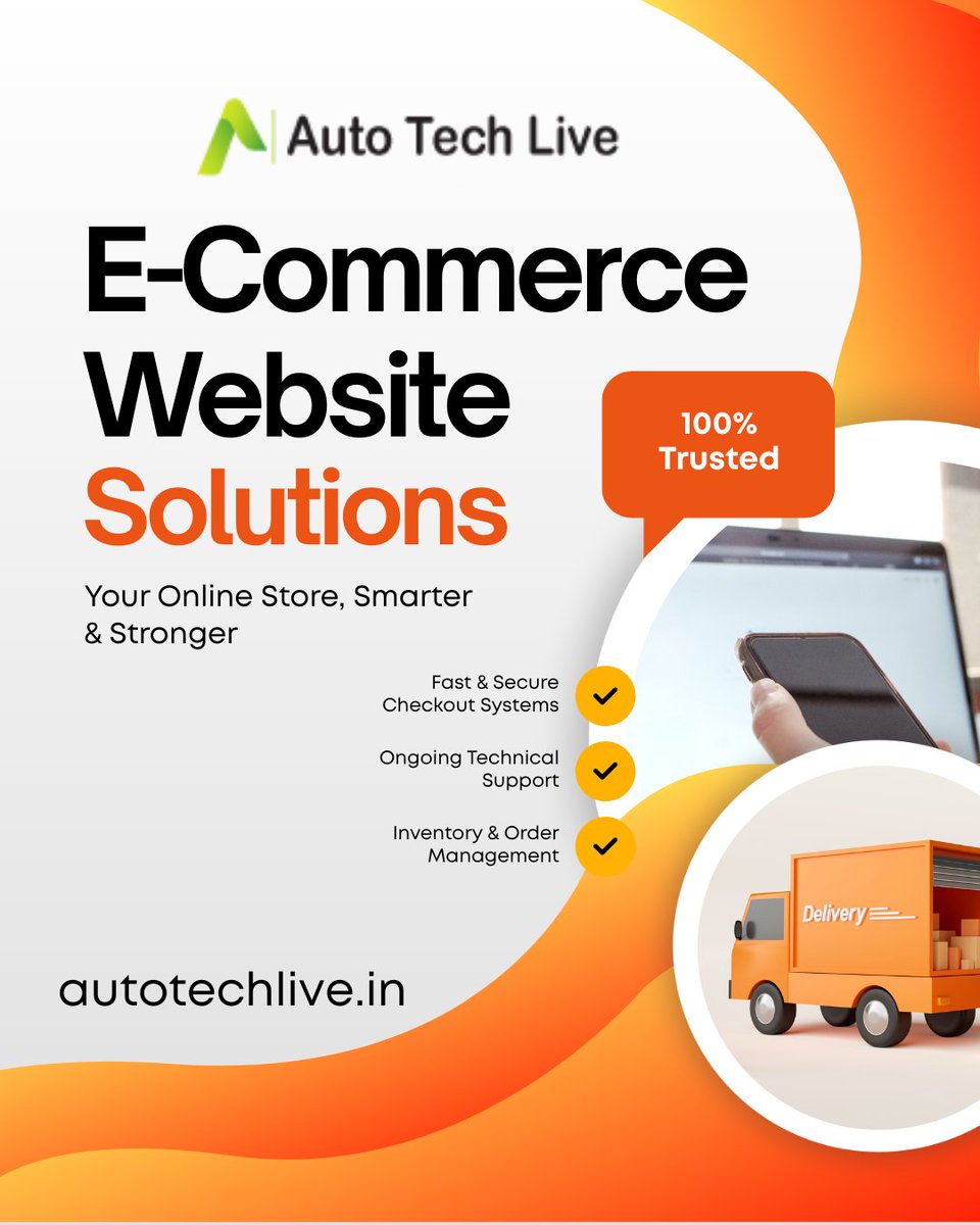 autotechlive's tweet image. Smarter &amp;amp; Stronger E-Commerce Solutions! At Auto Tech Live, we build powerful E-Commerce Websites that make selling online easier than ever. #EcommerceSolutions #OnlineStore #EcommerceWebsite