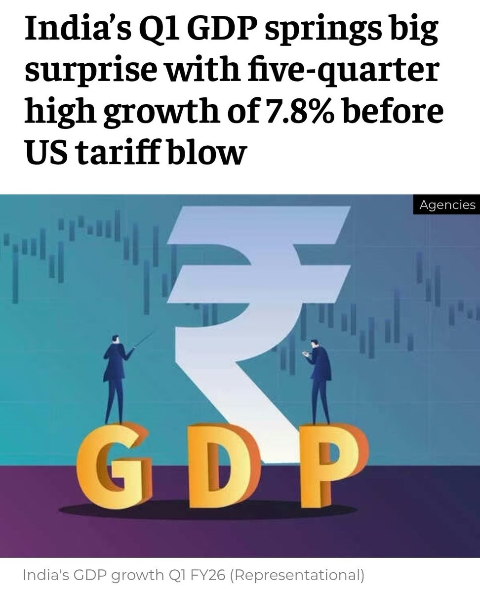 Big Positive NEWS 🔥

India GDP growth in Q1 : 7.8% 🔥

Estimate was just 6.6%