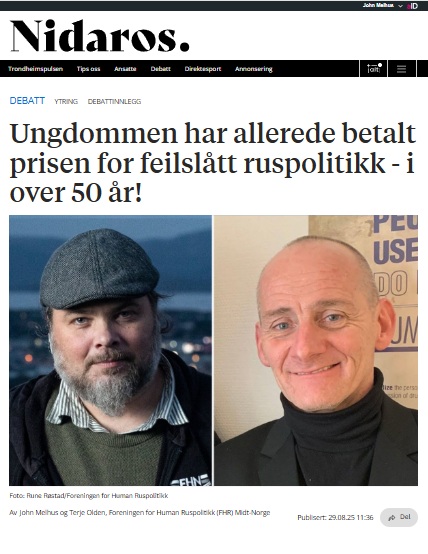 JohnEMelhus's tweet image. Vi svarer Majen Helen Sævik (KrF) innlegg i Nidaros 21.08.25 “Ungdommene må betale prisen for feilslått ruspolitikk“.  
Vi oppfordrer de folkevalgte til å tilegne seg ny kunnskap og bruke logikk. nidaros.no/ungdommen-har-…