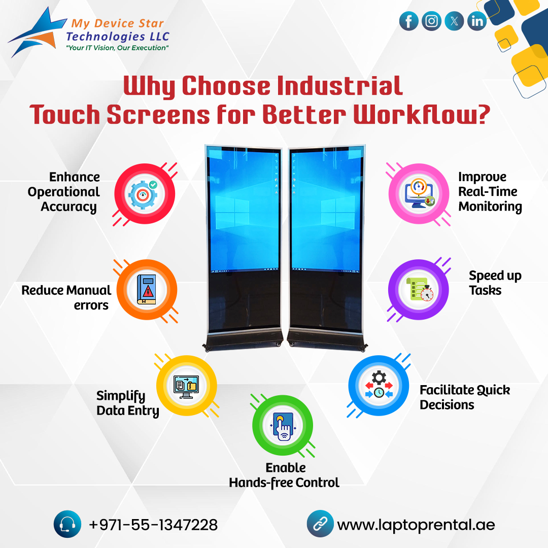 laptoprental_ae's tweet photo. ⚡ Boost productivity with industrial touch screens. 🏢 #MyDeviceStarTechnologiesLLC provides #TouchScreenHireinDubai, #UAE — 🔧Flexible solutions for your industrial needs. 📞 Contact us: 055-1347228.
#ledtouchscreen #touchscreenrentals #events #eventsolutions #touchscreen https://t.co/lLlEahRCfN