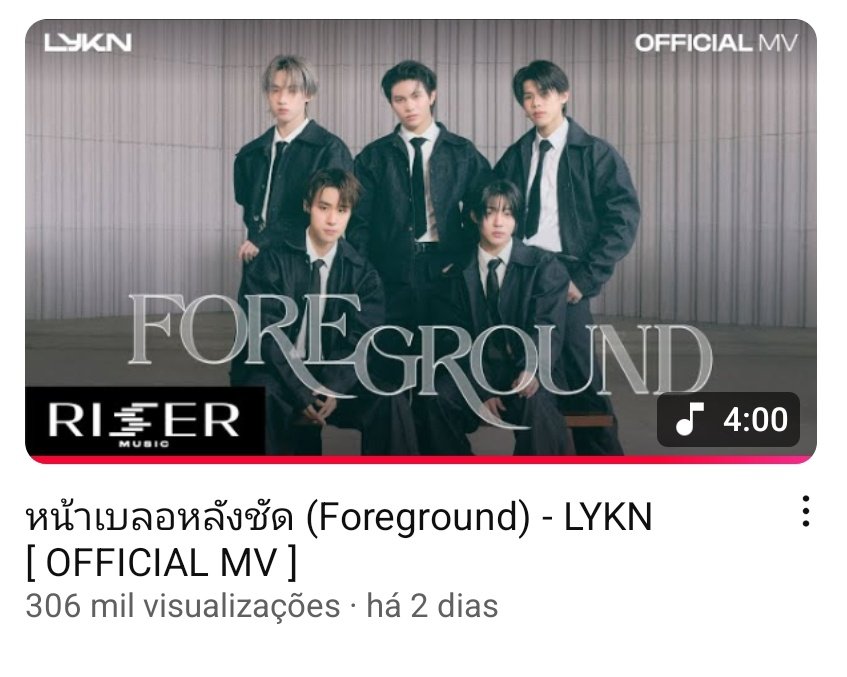 📢 29.08.25 | #หน้าเบลอหลังชัด_LYKN

✨ Foreground chegou a marca de 300 mil views no YouTube! O Lykn merece e esperamos que cresça mais a cada dia, estando muito felizes com essa conquista 💖

Continuem assistindo ao mv de Foreground no YouTube e escutando a música em outras