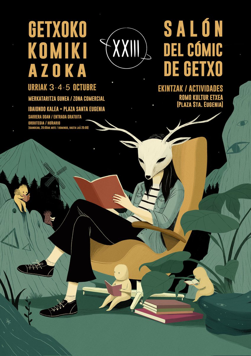 Con vuesas mercedes, el cartel del SALÓN DEL CÓMIC DE GETXO, obra de la ínefable Laura Pérez. ¡Nos vemos en nada! <a href="/lauraperezgr/">Laura Pérez</a> <a href="/getxokultura/">Getxo Kultura</a>