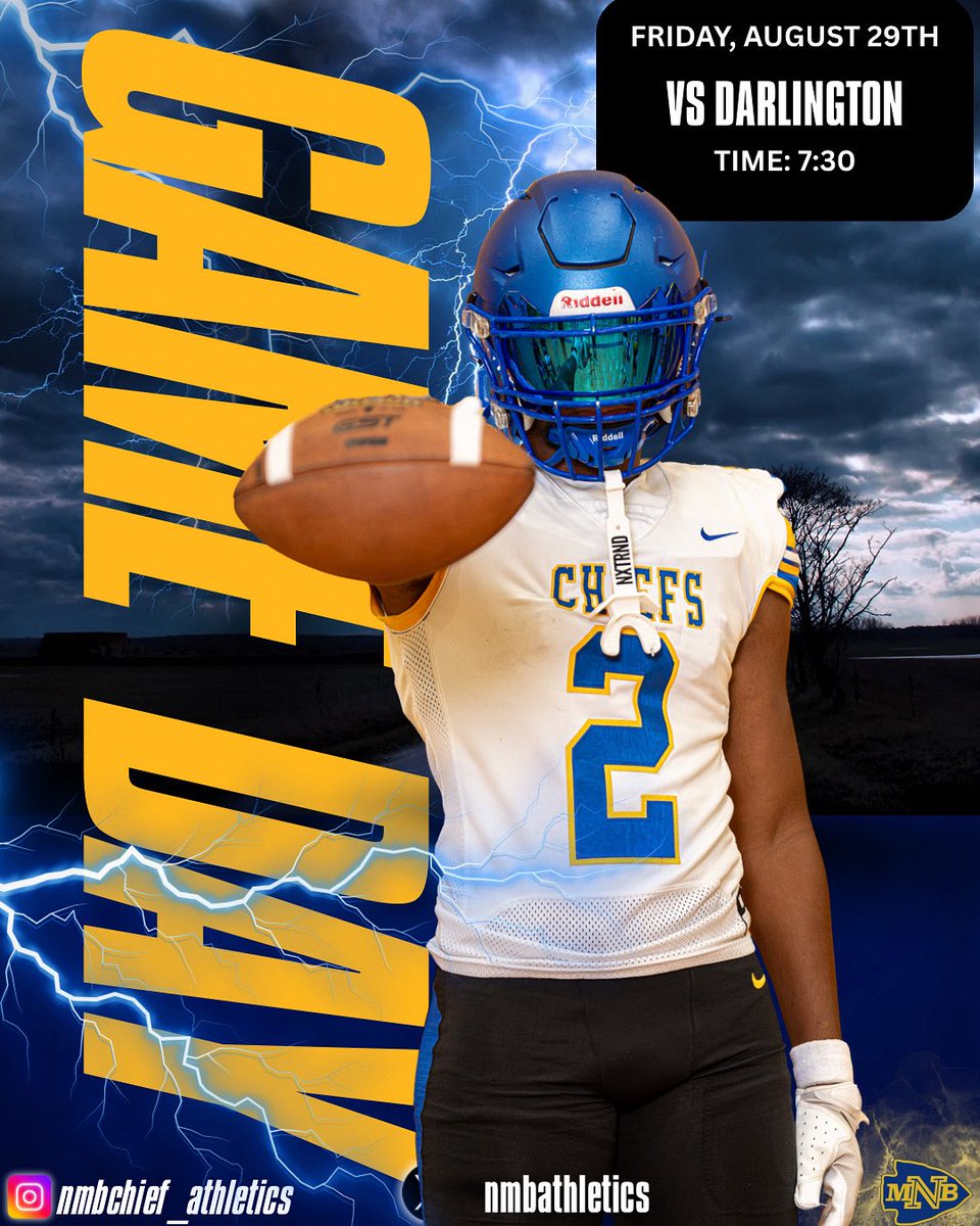 🏈 Game day at the Hank! Home opener as we host Darlington tonight!! Gates open at 6:30 and tickets are available online at gonmbchiefs.com and also in cash at the gate!