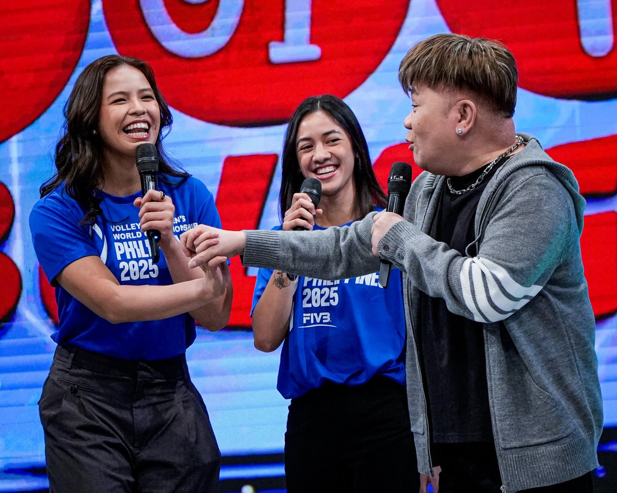 vmgasia's tweet photo. Eya brought her energy to the Eat Bulaga stage, hyping up fans for the FIVB Menโs World Championship this September! ๐๐ฅ
๐ธ @PilipinasLive @TV5manila
#EyaLaure #VMGTalent https://t.co/9a3dMoUvii