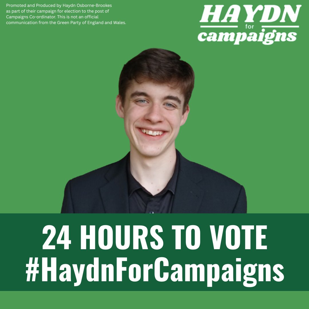 haydnob's tweet photo. 24 HOURS TO VOTE! ππ³οΈ
Vote #HaydnForCampaigns here:
https://t.co/MiqxfBHqUL https://t.co/7IXDROgbwI
