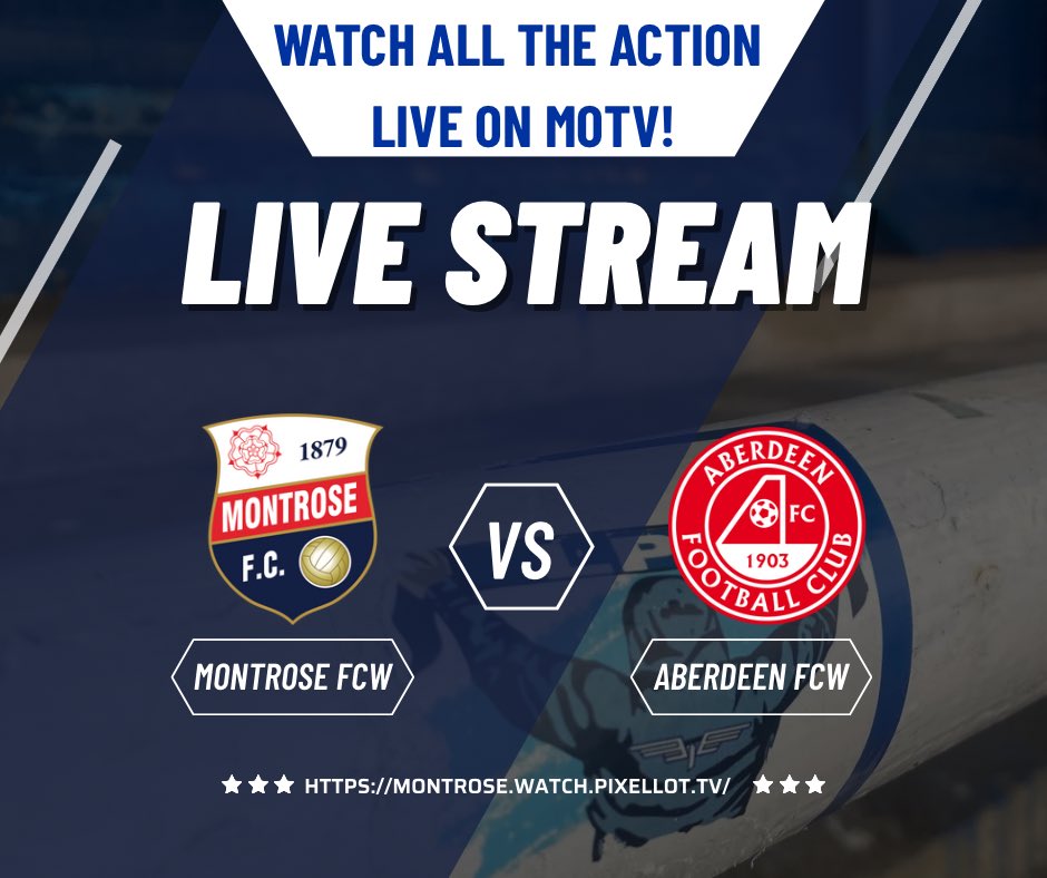 𝗟𝗜𝗩𝗘 𝗦𝗧𝗥𝗘𝗔𝗠 📺🔥

Can’t make it to the game? We’ve got you covered! Watch us take on Aberdeen FCW LIVE on MOTV with full commentary from Ryan Hunter! 

Don’t miss the action 👉 montrose.watch.pixellot.tv