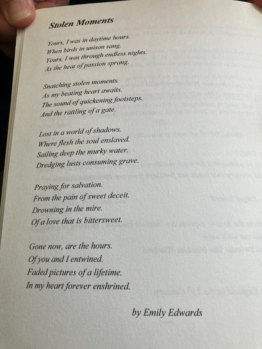 Two poems - Amorem Tacita from Thunder and Lightning, and Stolen Moments from The Double-Edged Sword, both by Emily M Edwards.

#WritingCommunity #WritingPoetry #poetrycommunity #FridayThoughts