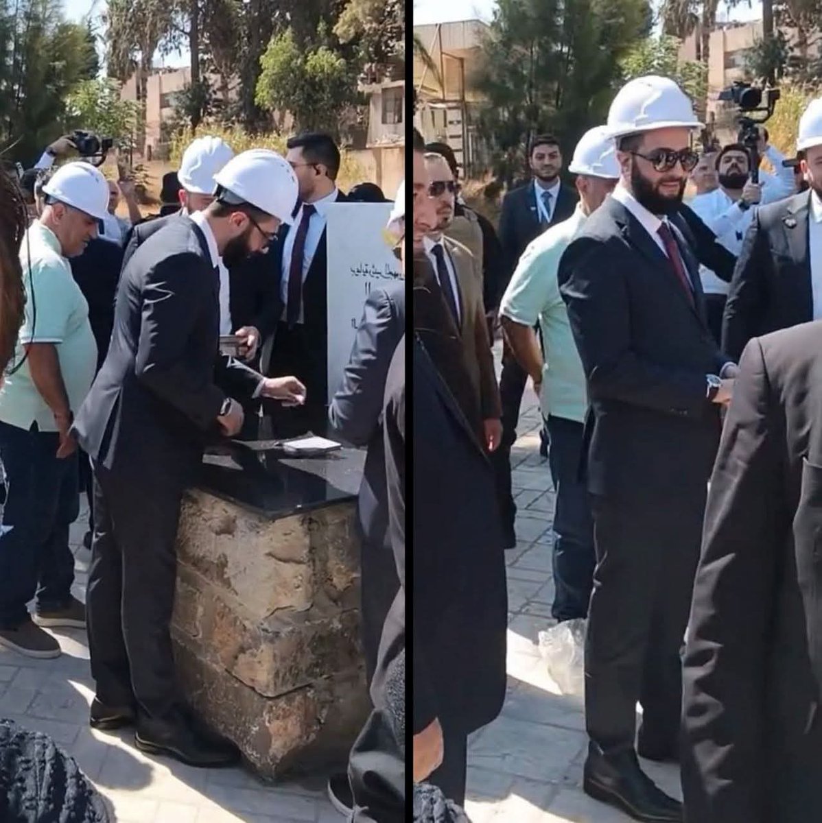 الرئيس الشرع في محافظة حمص يضع حجر الأساس لعدد من المشاريع الجديدة