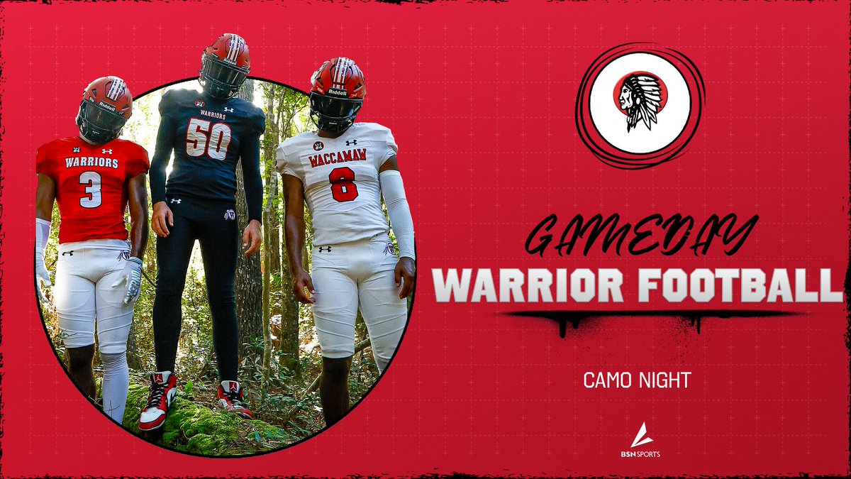 GAMEDAY! 🏈 Waccamaw Warriors Football is ready for Camo Night under the lights! Show your support and let's #GoWarriors!