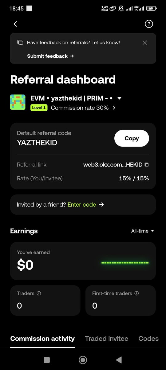does anyone need a referral code for <a href="/wallet/">OKX Wallet</a> OKX Dex Beta? you will get a 15% discount on trading fees on OKX Dex if you use the referral code. use it if you need
