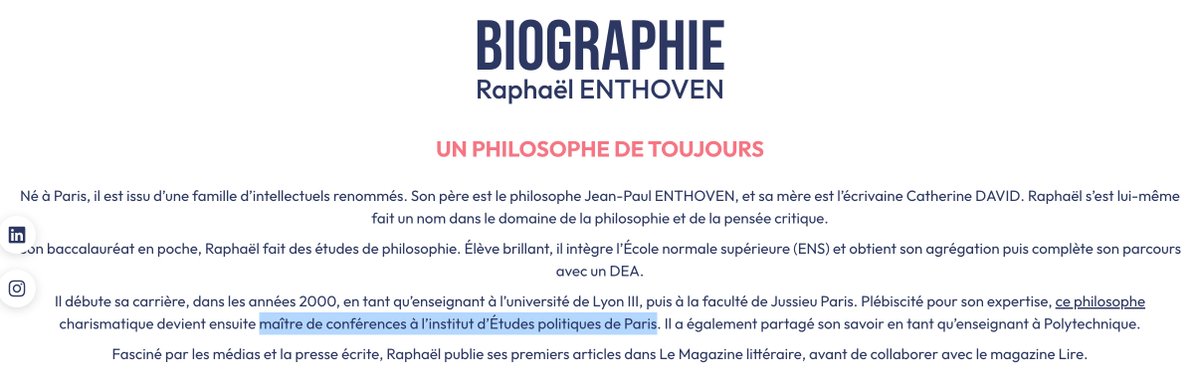 EmmanuelCsjs's tweet image. Tous ceux qui ont vaguement donné des TD à Sciences Po s&apos;arrogent le titre de MCF. 
On pourrait en citer des tas. (Enthoven etc).