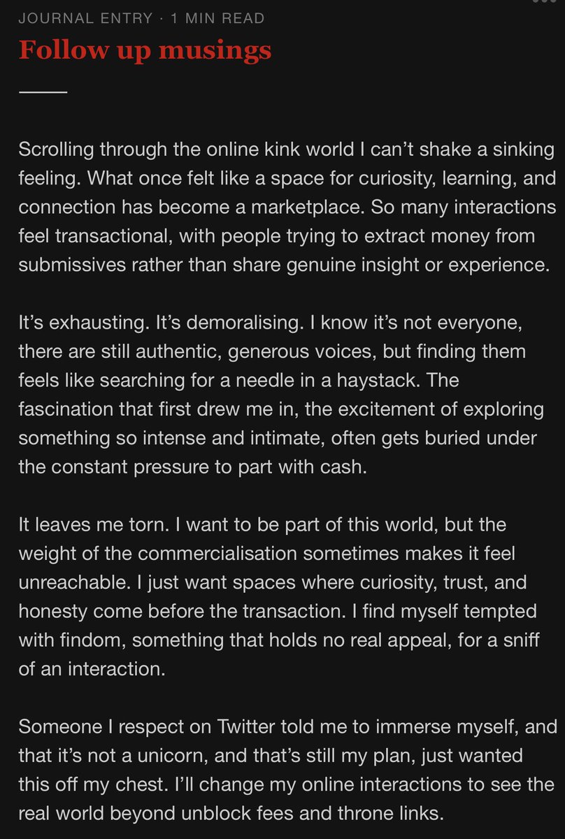 A follow up to my post from a week or so ago