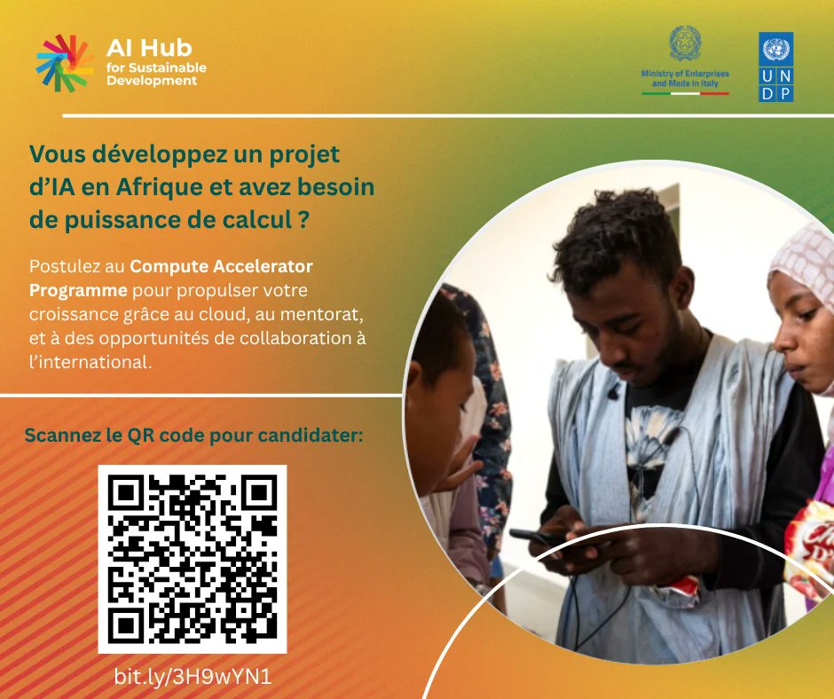 تطلق بوابة الذكاء الاصطناعي للتنمية المستدامة برنامج 
Compute Accelerator Programme
يستهدف البرنامج الشركات الناشئة، الباحثين، رواد الأعمال والمبتكرين الذين يمتلكون حلولاً جاهزة للتنفيذ وتحتاج موارد من أجل التوسع 
📅 آخر أجل لتقديم الطلبات: 01/09/2025
🔗 bit.ly/3H9wYN1
