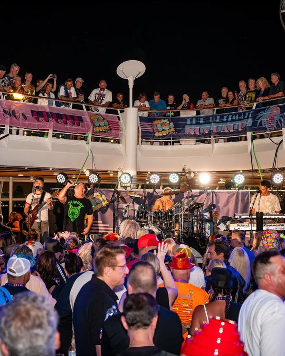 Pool deck or party deck? There is no difference on The 80s Cruise. #OnlyOnThe80sCruise
