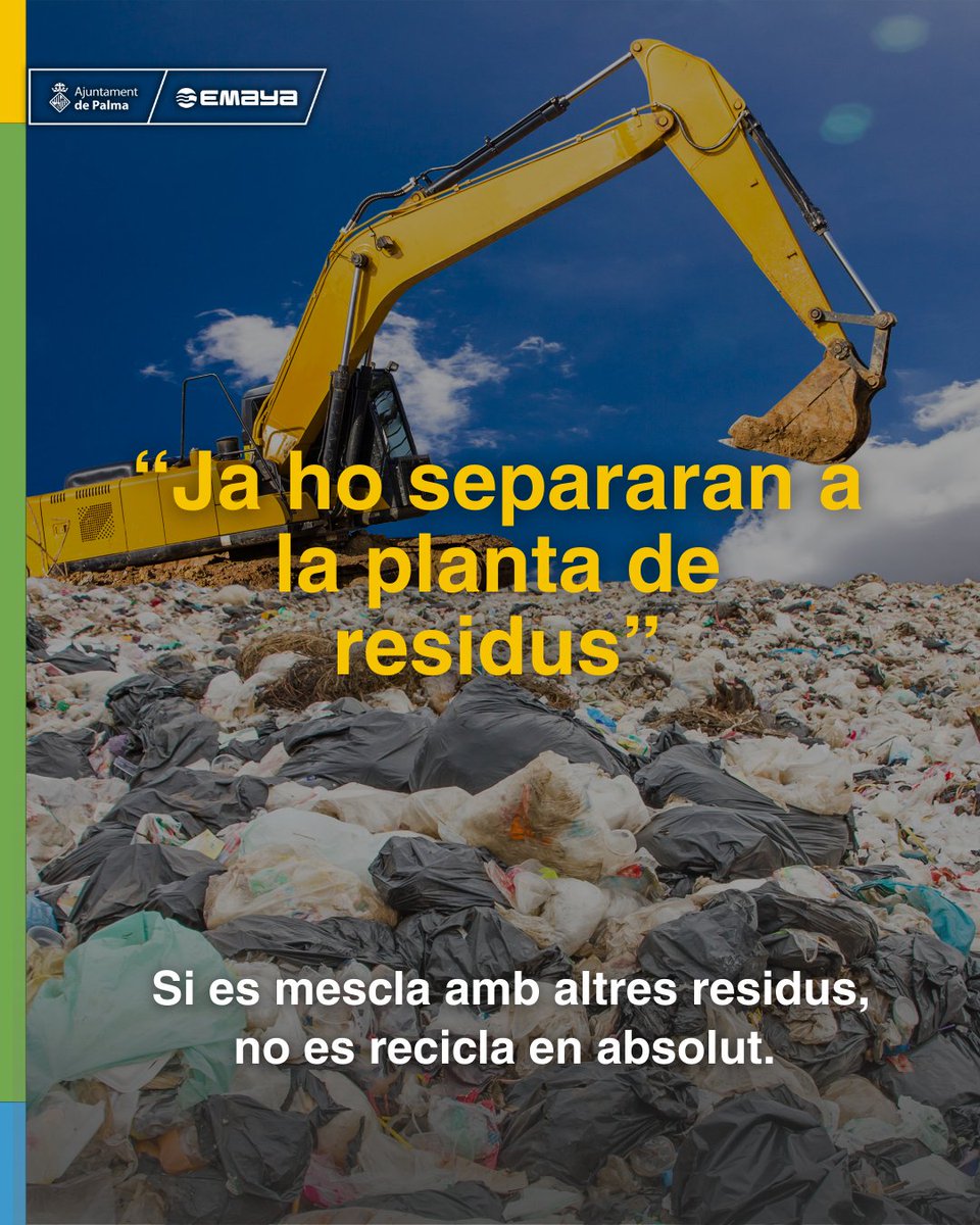 EMAYA_Palma's tweet photo. @ajuntpalma @ecovidrio ♻️ El #vidrio es 100% #reciclable y puede reutilizarse infinitas veces sin perder calidad.
📍 Los contenedores están distribuidos por toda la ciudad para que tengas uno siempre cerca.
🏠 Separar en casa es el primer paso imprescindible.
Cada gesto cuenta y depende de todos. 💪 https://t.co/f4TLEZRQlJ