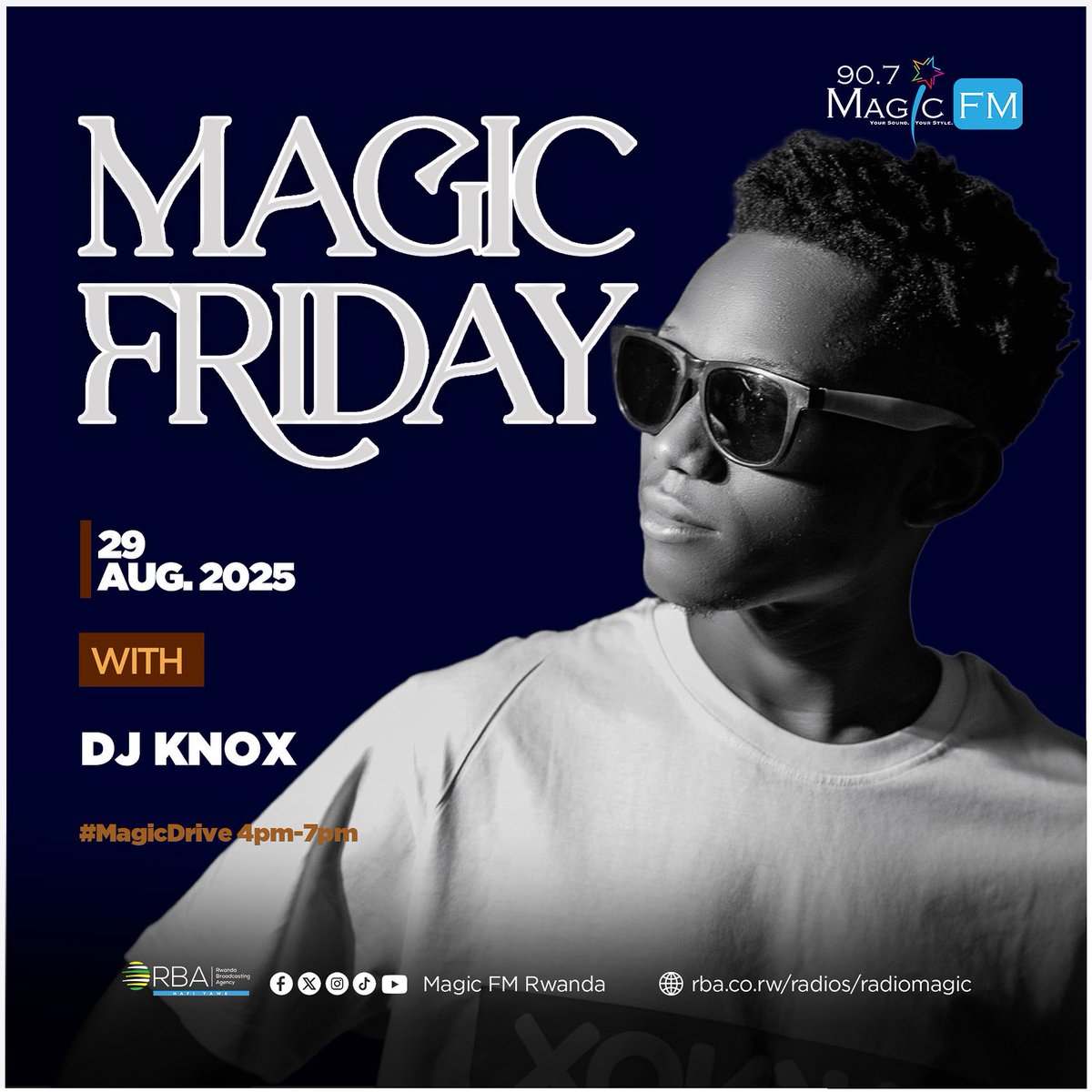 MagicFmRadio's tweet image. WASAAAAP Magic Fam! 🥳🔥Dj Knox niwe utwinjiza muri Weekend🔥Ntuvuge ko tutakurabuye! 🥳💃

#MagicDrive 4pm-7pm 🔥 #MagicFM 90.7,99.3 &amp;amp; 101.3