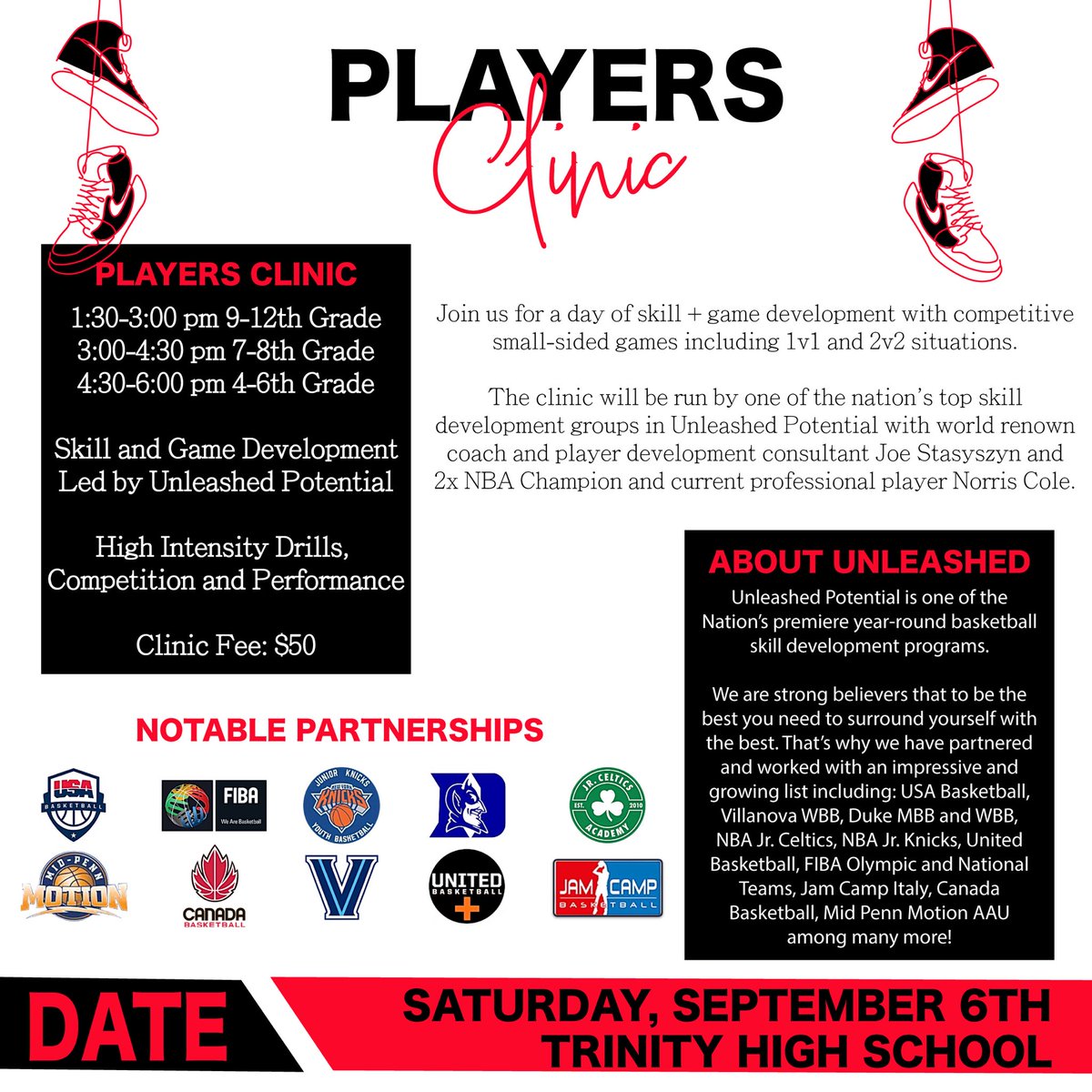 Next weekend is a chance for coaches and players to get better in the pre season 🏀

Register Below ⬇️

unleashed717.com/coaches-and-pl…