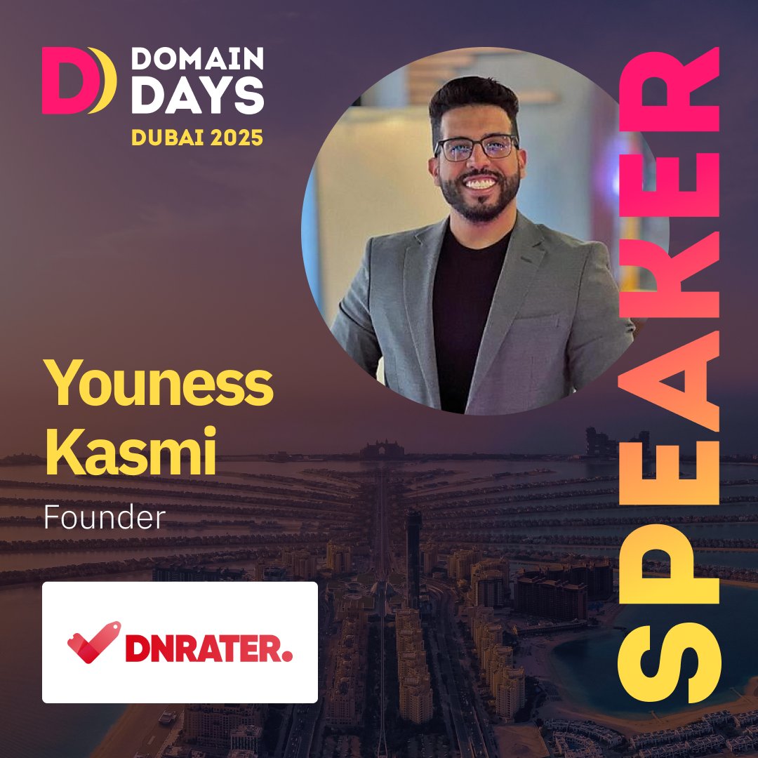We’re excited to welcome Youness Kasmi, Founder of <a href="/dnrater/">DNRater</a>, to #DomainDaysDubai 2025!

A digital marketing consultant, content creator, and civil engineer, Youness brings a unique perspective at the crossroads of branding, content, and tech innovation.

Join us in Dubai to hear