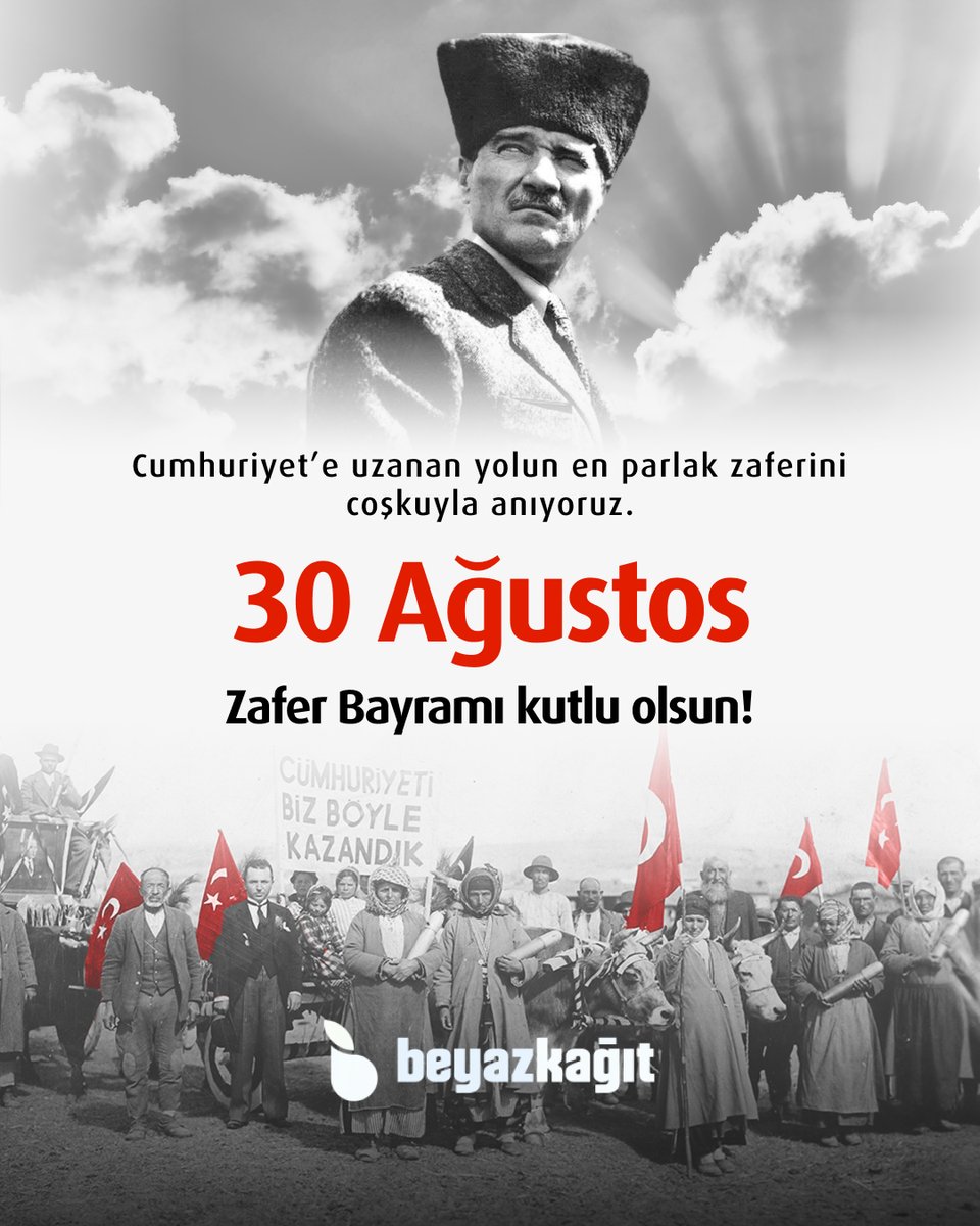 Gururla, coşkuyla, minnetle…
30 Ağustos Zafer Bayramı kutlu olsun! 
#BeyazKağıt #30Ağustos #ZaferBayramı