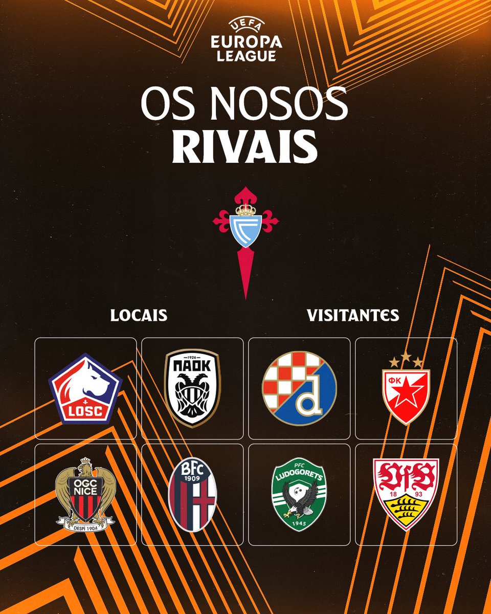 𝐎𝐒 𝐍𝐎𝐒𝐎𝐒 𝐑𝐈𝐕𝐀𝐈𝐒 ⚔️

🇫🇷 Salut, <a href="/losclive/">LOSC</a> 
🇭🇷 Bok, <a href="/gnkdinamo/">GNK Dinamo</a> 
🇬🇷 Γειά σου, <a href="/PAOK_FC/">PAOK FC</a> 
🇷🇸 Zdravo, <a href="/crvenazvezdafk/">FK Crvena zvezda</a> 
🇫🇷 Salut, <a href="/ogcnice/">OGC Nice</a> 
🇧🇬 Здравей, <a href="/Ludogorets1945/">PFC Ludogorets 1945</a> 
🇮🇹 Ciao, <a href="/Bolognafc1909/">Bologna FC 1909</a> 
🇩🇪 Hallo, <a href="/VfB/">VfB Stuttgart</a>