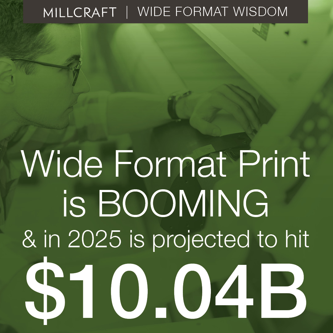 MillcraftPaper's tweet image. 📣 The wide-format print market is set to hit $10B in 2025 — and that means big opportunity.

From banners to vehicle wraps, Millcraft has the tools to bring bold visions to life.

✅ Ready to go big? Just Ask.

#WideFormatPrinting #PrintIndustry #Millcraft #SignageSolutions