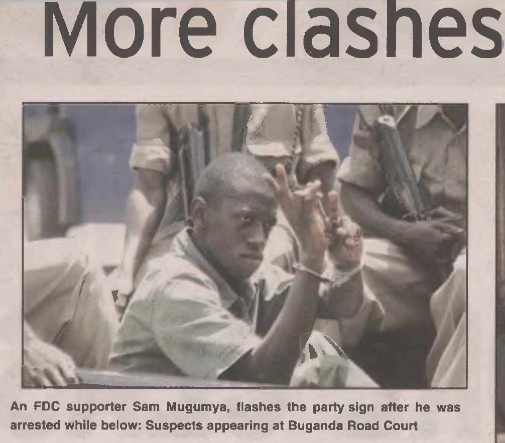 Like his lookalike Dr Kizza Besigye, comrade Sam Mugumya has taken a lot of shots for Uganda. 

this picture was taken during the 2007 Mabira Forest Protests.

#FreeSamMugumya